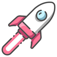 rocket line color icon