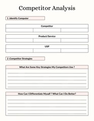 Simple Pink  and Beige Minimalist Planner Competitor Analysis