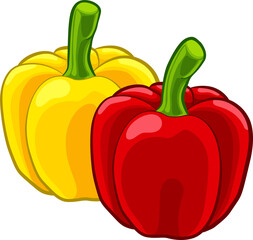 Bell Sweet Peppers Vegetable Cartoon Food