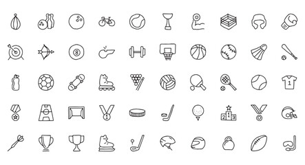 sport icon pack, hobby icon set, healthy icon set, handdrawn icon