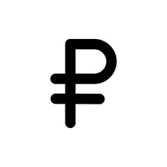 Russian ruble sign. Ruble vector icon. RUB