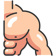 shoulder muscle line color icon