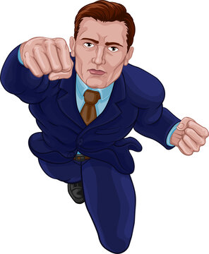 recommend clip art: Super Hero Business Man Superhero Flying Cartoon