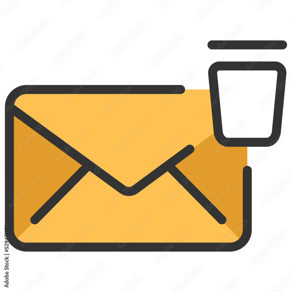 Wall mural delete email line color icon