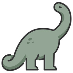 apatosaurus line color icon
