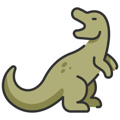 tyrannosaurus line color icon