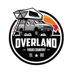Premium Overland Camper Truck Badge Emblem Logo Vector Isolated © bonky