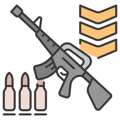 Soldier line color icon