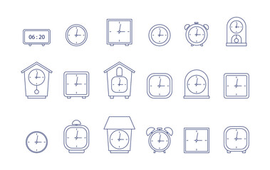 Clock and timer line icon free