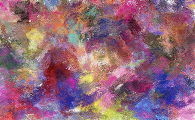 Abstract art background. Oil painting on canvas. Color texture. Fragment of artwork. Spots of paint. Brushstrokes of paint. Modern art