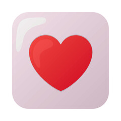 red heart button