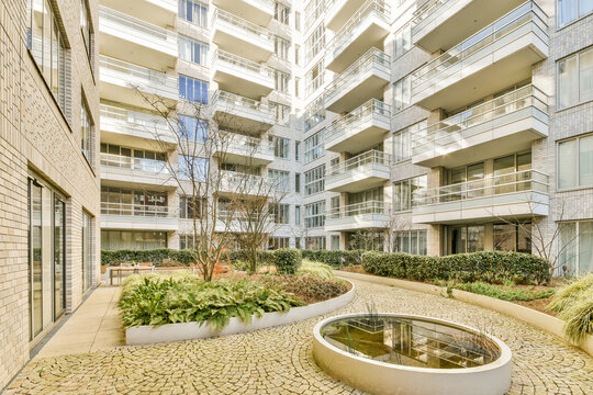 Inner courtyard of some modern buildings