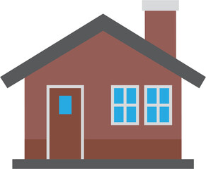 outline drawing house front elevation view.