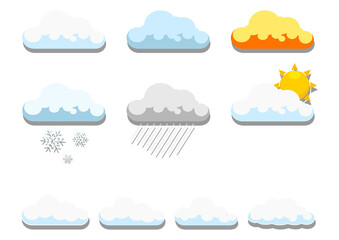 Set of clouds PNG illustration with transparent background