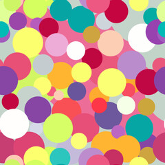Seamless pattern of multicolored circles polka dot abstract geometric print pattern
