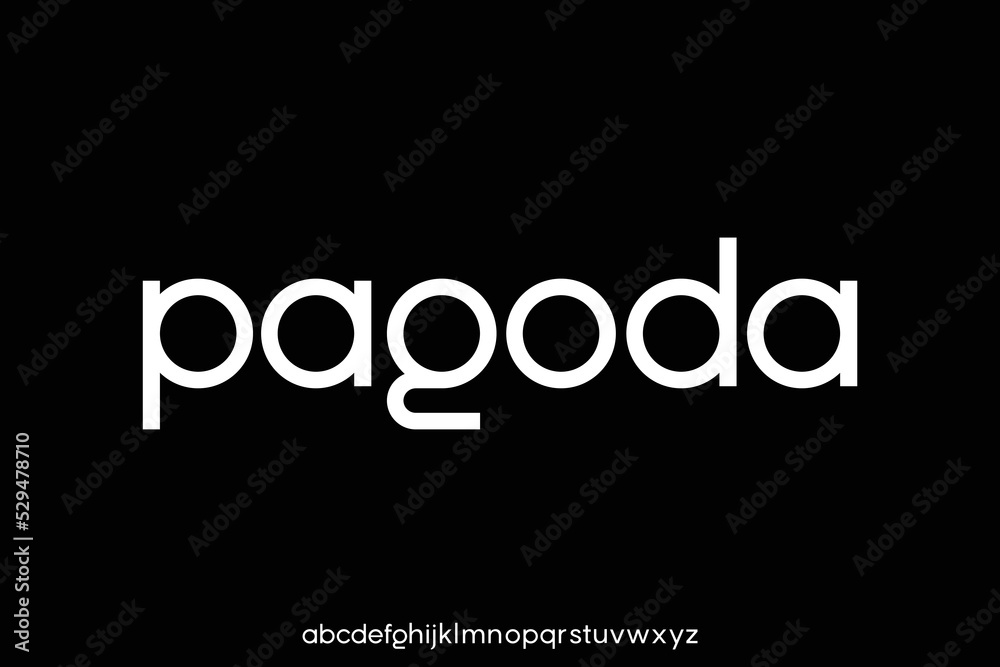 Wall mural modern clean unique lowercase sans serif display font vector