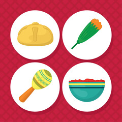 day of the dead icon set design