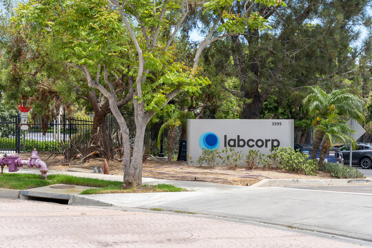 San Diego, CA, USA - July 9, 2022: Labcorp office in San Diego, CA, USA. Labcorp is an American S and P 500 company that operates clinical laboratory networks. 