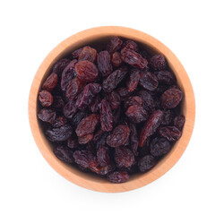 Raisins isolated on white background.