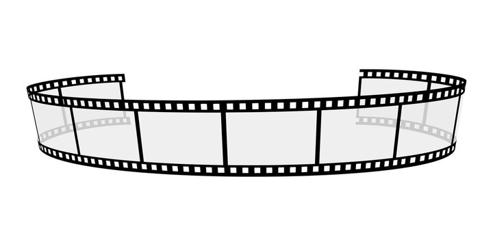 Film roll - Photo cinema video theme - Design element isolated on a white background - Black and white colors