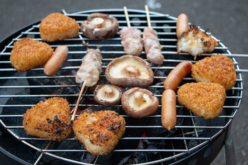 焼きおにぎりとバーベキュー