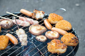 焼きおにぎりとBBQ