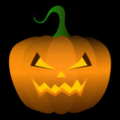 Vector pumpkins isolated on a black background. pumpkin for the holiday Halloween. Vector illustration.