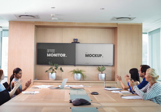 Office Monitor Screen Mockup