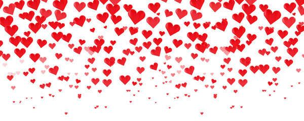 Transparent falling hearts