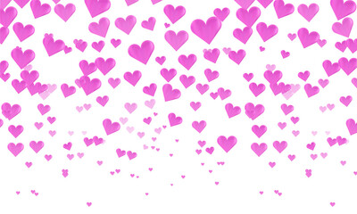 Obraz premium Falling red hearts with transparent background Romantic Valentine's day background