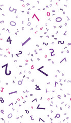 Transparent seamless vector patterns. with numbers and letters. A motif for textile print, wrapping gift paper or web project. Kids room wall art print.