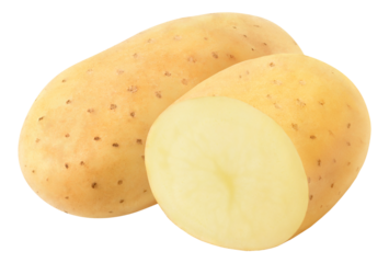 One and a half raw washed potato  cut out