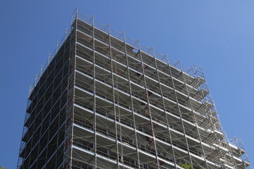 Building scaffolding in Italy for energy saving renovations