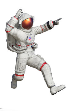 Astronaut, with transparent background, 3D rendering