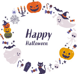 ハロウィン　カボチャとオバケの背景素材