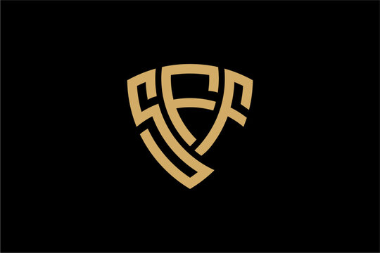 SFF creative letter shield logo design vector icon illustration