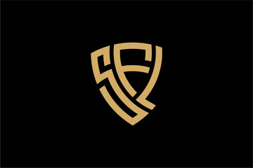 SFL creative letter shield logo design vector icon illustration