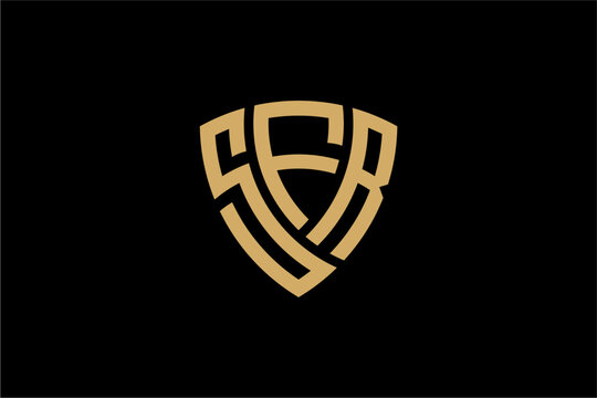 SFR creative letter shield logo design vector icon illustration