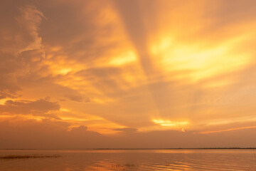 Orange sky when the sun is shining