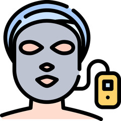 LED face mask icon. Filled outline design. For presentation.
