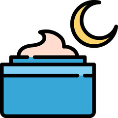 Night cream icon. Filled outline design. For presentation.