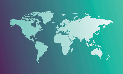 Fototapeta na wymiar world map background with blue and green gradient