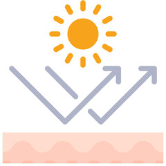 UV protection icon. Flat design. For presentation.