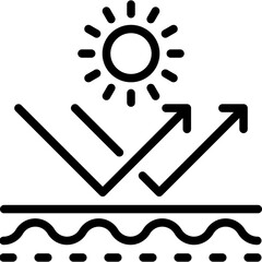 UV protection icon. Outline design. For presentation.