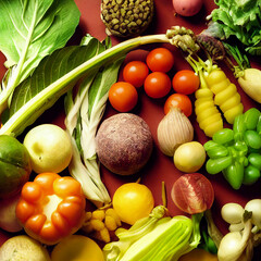 Fototapeta na wymiar vegetables and fruits