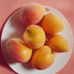 peaches on a plate