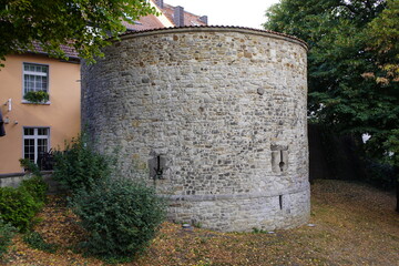 Defense tower, medieval town fortification, Unna, Ruhr area, North Rhine-Westphalia, Germany,...