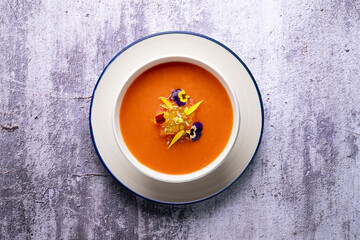 Gazpacho. cold tomato soup Typical tapas recipe from the south of Spain that is prepared in summer.