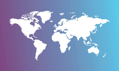 Fototapeta na wymiar world map background with blue and purple gradient