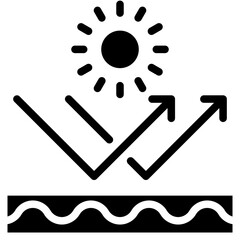 UV protection icon. Solid design. For presentation.